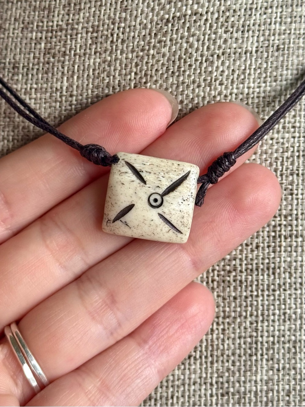 Boho Grunge Bone Bead Choker